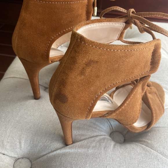 INC Camel Suede Strappy Open-Toe heels - Picture 3 of 5